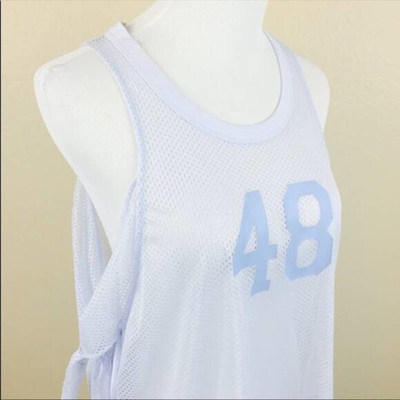 PUMA Lilac Xtreme Mesh Frill Dress SMALL Mesh Tunic Oversize Streetwear Sheer - Picture 5 of 6